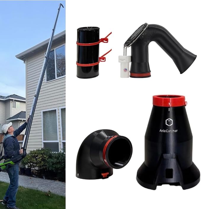 ArloCatcher 30-Foot Gutter Cleaning Kit for Toro 60V 565, 605CFM, Model 51820, 51820T, 51821, 51822 Leaf Blower (car Drying Nozzle Included)