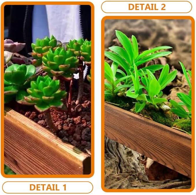 Rustic Wooden Flower Planter Box 11.81 Inch Anti-Rotten Cedar Wood Window Box for Gardening Balcony Patio Outdoor Use