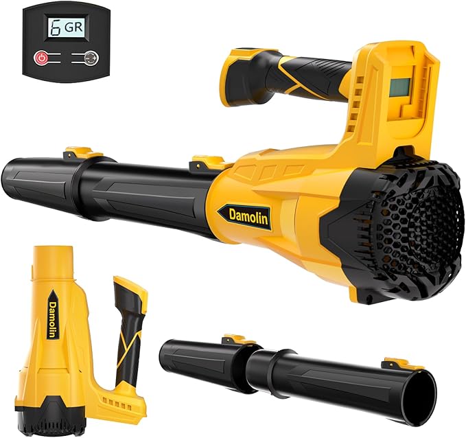 Cordless Leaf Blower Compatible with Dewalt 20V Max Battery, 580 CFM/200 MPH with Turbo Boost, 6 Speed Modes Brushless Motor, Electric Leaf Blowers Battery Powered for Lawn Care, Yard(Tool Only)