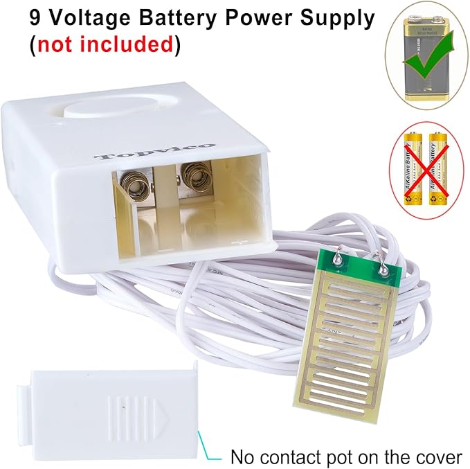 Topvico Water Leak Detectors for Home, Basements, Sump Pump, Under Sink, Moisture Alarm Sensor, 120dB Battery Operated Flood Alert, 3 Pack (95 Inch Cable)
