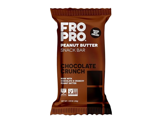 FROPRO Plant Protein Snack Bars - Plant Based Protein Bars, All-Natural, Gluten, Dairy, & Soy Free, High Protein Bars with Low Calories | Chocolate Crunch, 12 Pack