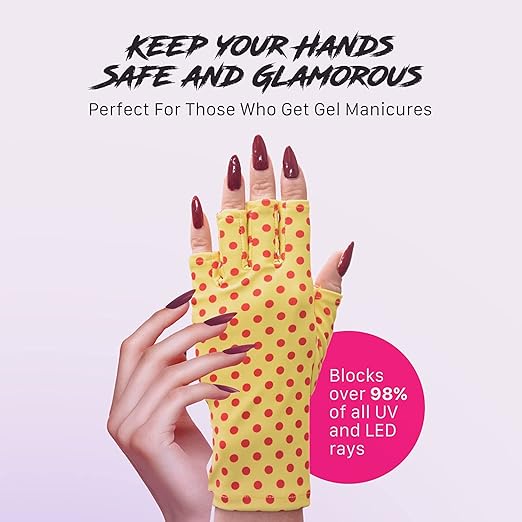 ManiGlovz -The Original Dermatologist Recommended UPF 50+ UV Protective Manicure and Sunblock Fingerless Gloves, Sun Protection, Driving and Gel Manicure Gloves in Neon Pink
