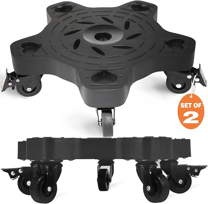 2Packs 14in Plant Caddy with Wheels - 14inch Indoor Outdoor Plant Stand No Assembly Required Flowerpot Down Under Plant Caddie Rolling Plant Dolly with casters Heavy Duty Round Pot Mover Planter