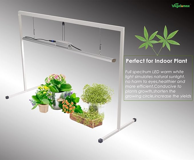 Vegelumax100Watt LED Grow Light Lamp for Indoor Plant Vege Flower Herb Growth,Full Spectrum CRI 90+ High Output White Light CCT 3200K,Isolated Dimming Driver with On/Off Switch,4Feet