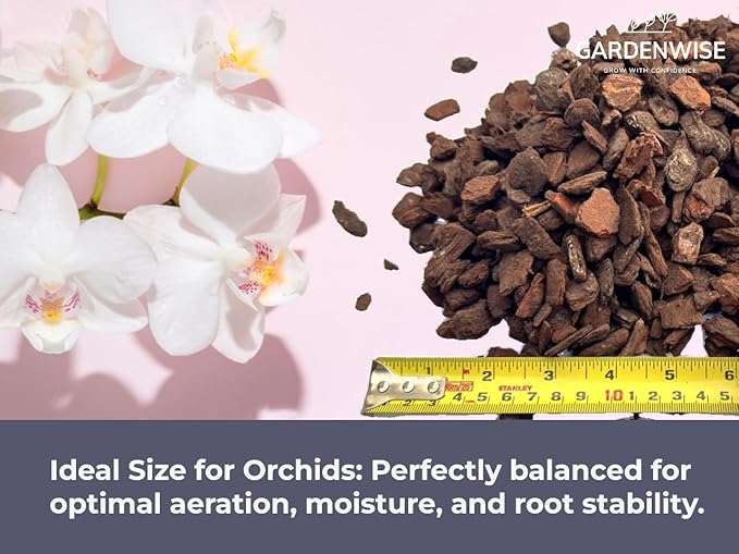 GARDENWISE Premium Orchid Bark for Potting Mix – Ready-to-Use Pine Bark for Indoor Plants, Orchid Repotting & Soil Mix Creation, Ideal Orchid Medium (1 Quart)