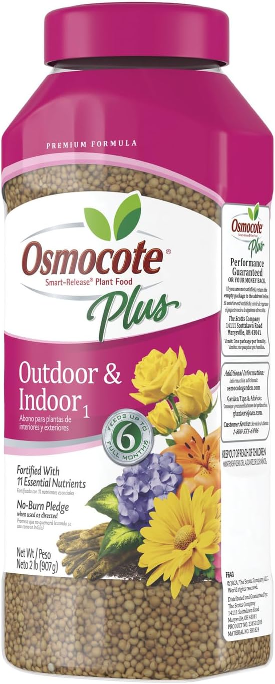 Osmocote Smart-Release Plant Food Plus Outdoor & Indoor₁, Granular Fertilizer with 11 Essential Nutrients, 2 lbs. (Pack of 12)