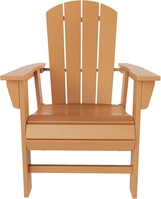 WestinTrends Malibu Malibu Outdoor Patio HDPE Plastic Adirondack Dining Chair Teak