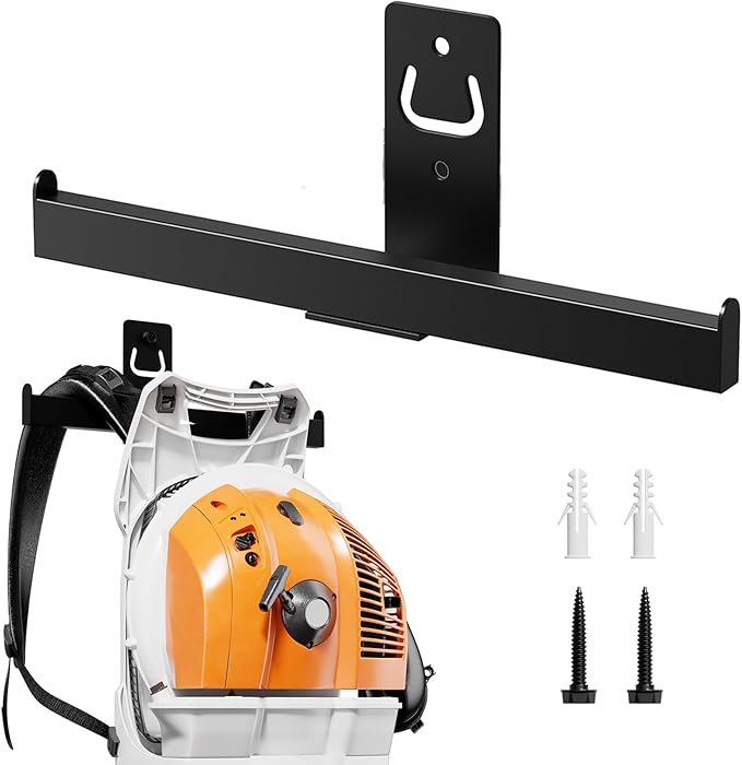 Backpack Leaf Blower Hanger, Backpack Sprayer Wall Mount,Heary Duty Chainsaw Blower Storage Organizer Holder for Garage Storage, Weed Eater Hanger, Lawn Care Accessories, 1 Pack