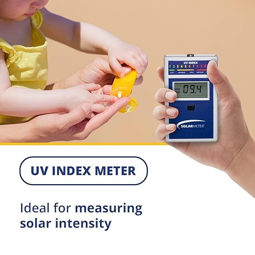 Solarmeter Model 6.5 UV Index Meter, Handheld Digital Radiometer for Measuring Ultraviolet Light, Measures 280-400 nm with Range from 0-199.9 UV Index, Made in USA