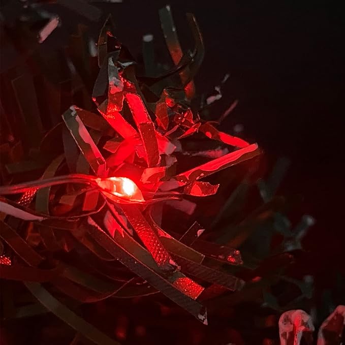 2 Pack Battery Operated Mini Lights,Indoor Led Fairy Lights with Timer 6 Hours on/18 Hours Off for Wedding Party Decorations,50 Count LEDs,18 Feet Silver Wire (Red)