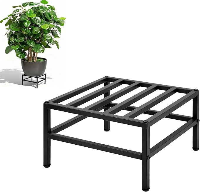 Vitalsvn Metal Plant Stand for Indoor Outdoor Plant Pot Stand Holder Heavy-Duty Flower Stand Pedestal Stand 1 Pack Modern Pot Stand