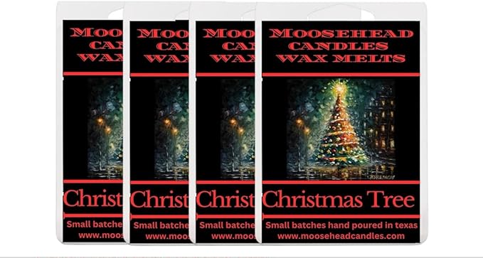 Moosehead candles Christmas Tree Scented Wax Melts 4 Pack – Holiday Pine, Fir, Balsam & Cedar Fragrance – Long Lasting Christmas Wax Cubes – Festive Home Décor Gift Idea – Hand Poured