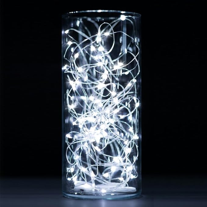 OakHaomie 6 Pack Fairy Lights Battery Operated No Remote LED Starry String Lights 30 Micro Starry LEDs on 10ft Copper Wire Light for DIY Wedding Centerpiece Table Decorations (Cool White)
