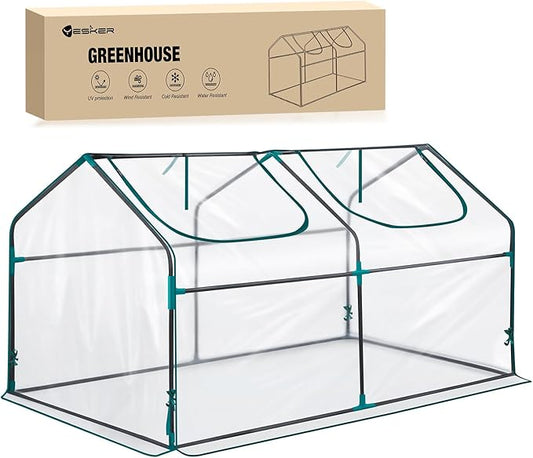 Yesker Mini Greenhouse 71"x36"x36" Portable Small Green House for Indoor Outdoor Greenhouses with PVC Cover Compact Greenhouses Kit for Winter Gardening Balcony Patio Outside Backyard Plant Protection
