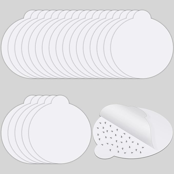 48 Pack Insect Trap Refillable Glue Boards Round Sticky Fruit Fly Trap Mosquito Fly Killer Pest Control Traps for Mosquitoes Fruit Flies Gnats Moths Fits Most Models Indoor Outdoor Lamp