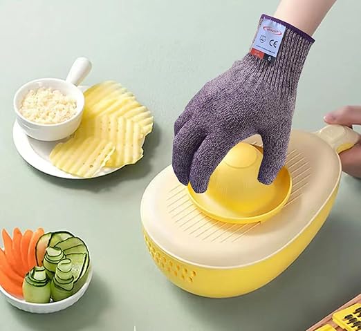 Cutting Gloves, 2 Pairs of Cut Resistant Gloves Food Grade, Cut Resistant Gloves for Kitchen, Oyster Shucking, Fish Fillet Processing, Carving Wood and Gardening(Small-Violet)