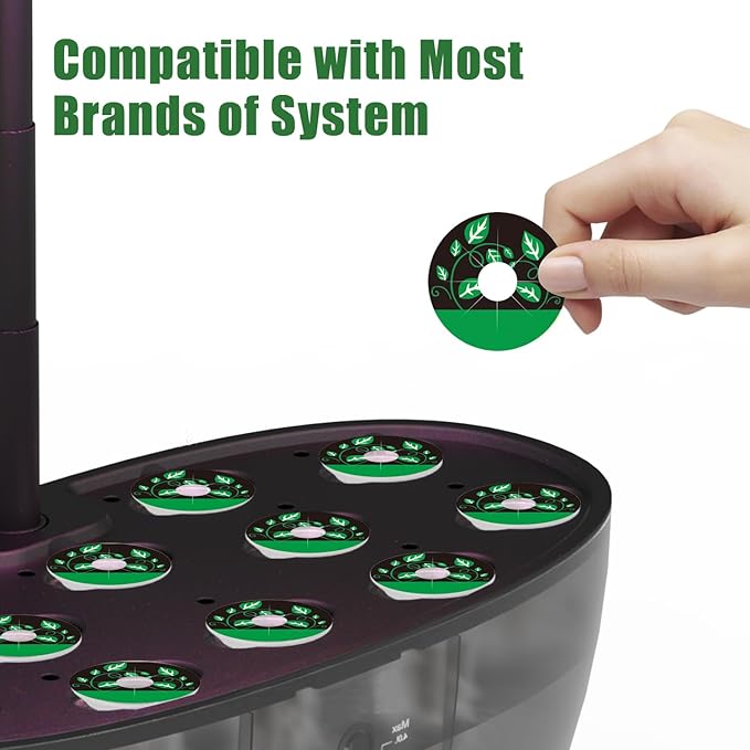 150Pcs Seed Pod Labels Stickers, PVC Hydroponics Growing System Grow Baskets Round Peel Labels for Plant Germination Growth Recording (41mm)