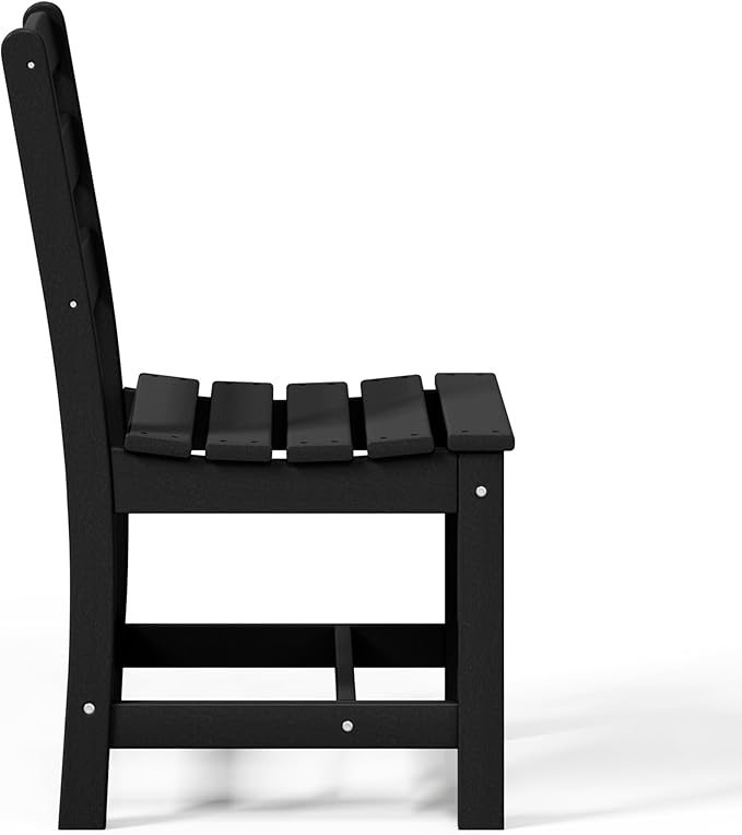 WestinTrends Ashore Outdoor HDPE Patio Classic Armless Dining Side Chair, Black