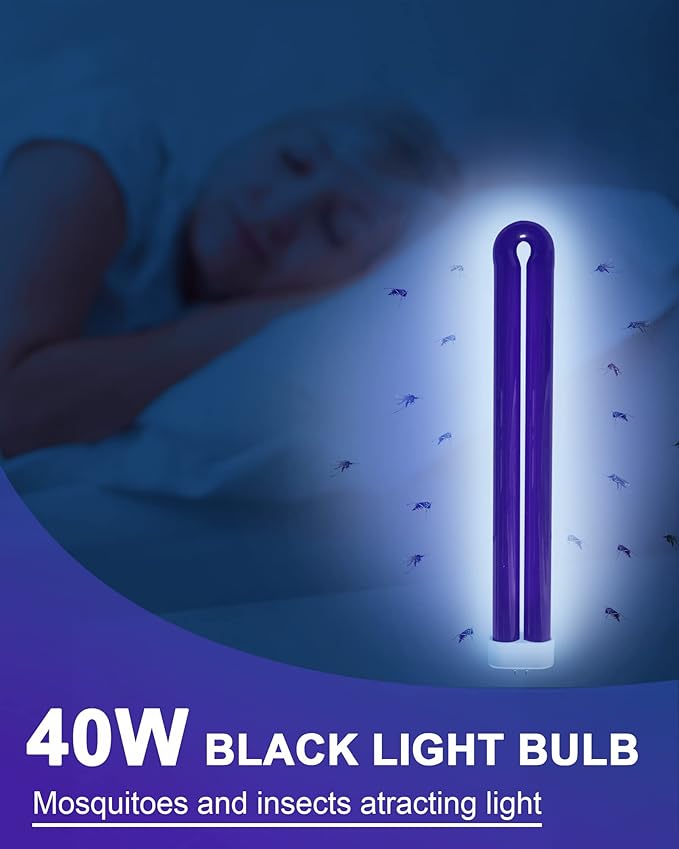 Shootingstar BB-40blk 40W Replacement Light Bulb Compatible with Black Flag Deluxe Bug Zapper Model BZ-40DX Outdoor Mosquito Lamp, B4045 40-Watt 5500 Volt Black Light Replacement Bulb - 1 Pack