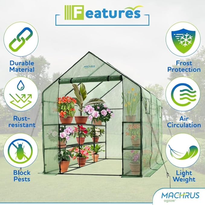 Machrus OGrow Greenhouse Kit, Multiple Sizes, Green House, Small Green Houses for Outside, Small Greenhouses for Outdoors, Mini Greenhouse Outdoor