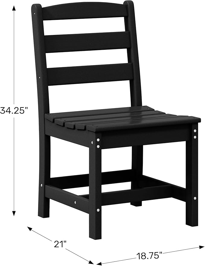 WestinTrends Ashore Outdoor HDPE Patio Classic Armless Dining Side Chair, White