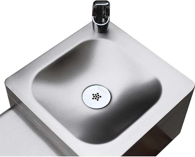 Global Industrial Outdoor Bottle Filling Station & Bi-Level Drinking Fountain, Stainless Steel