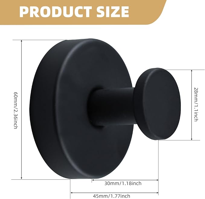 Suction Cup Hooks for Shower Heavy Duty Wreath Hangers for Front Door Waterproof Shower Hooks for Inside, No Drill Adhesive Towel Hooks for Bathroom, Kitchen, Glass Doors, Windows (4, Matte Black)