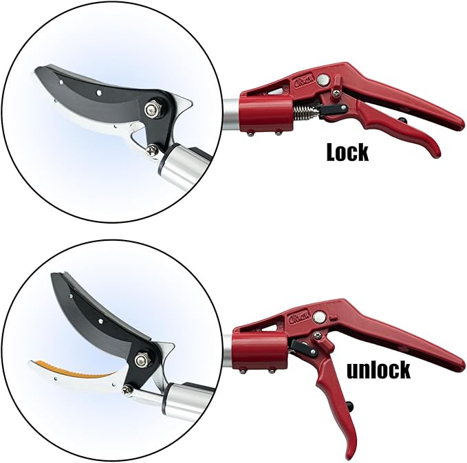 4.6-10 Ft Tree Trimmers Long Handle Pruner with Long Reach Pole Saw, Extendable Tree Pruner Cut and Hold Pruning Trimmer, Telescoping Fruit Picker Pole Tools for Branches Bypass Lopper