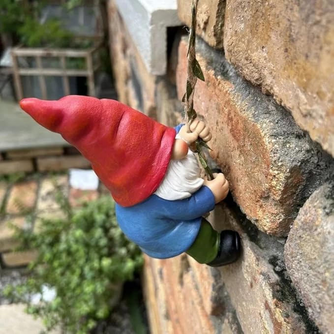 Garden Gnomes Outdoor Statue,Funny Gnomes Decorations for Lawn Yard Indoor Outdoor Gnome Ornament for Christmas Tree Decor Halloween New Year. (Climbing Gnome)