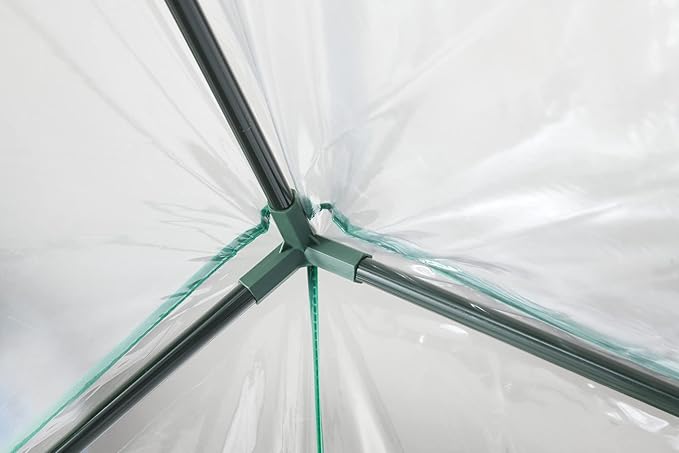 Miracle-GRO 4'8" x 4'8" x 6'5" All-Season Small Walk-in Greenhouse with 8 Wire Shelves for Outdoors, Easy-Access and Durable, Translucent