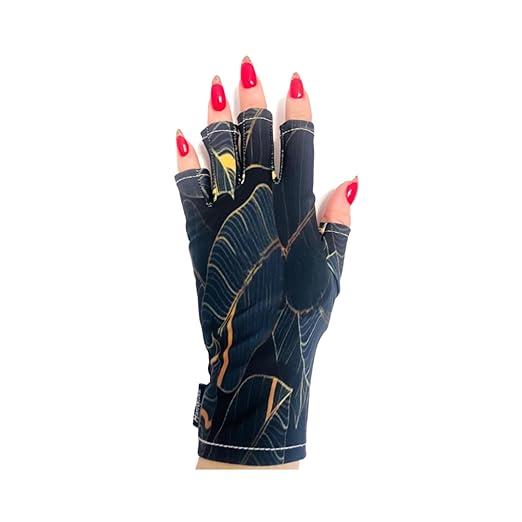 ManiGlovz Gel Nail Manicure Anti-UV and Sunblock Protection Shield Gloves to use with UV and LED Dry Lamps - Green Goddess