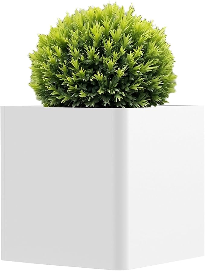 BHCORTEN Large Square Planter for Outdoor Plants 20" L x 20" W x 20" H,Metal Planters for Outdoor Plants,Cube Planters with Drainage Hole for Porch/Patio/Garden
