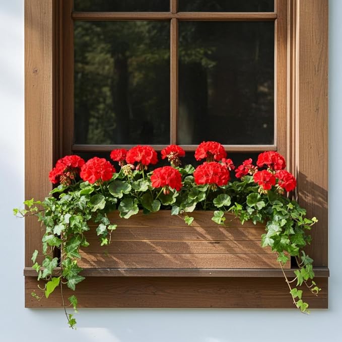 Handmade Rustic Cedar Herb Window Planter Box – Wooden Window & Railing Planter for Indoor or Outdoor Use, Made in USA (35)