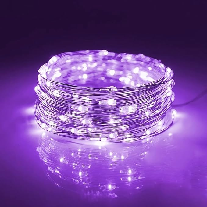 3 Pack USB Fairy Lights, USB Powered String Lights 16.5FT 50 LEDs, Fairy String Lights for Bedroom, Wedding, Party, Christmas Tree Decoration (Purple)