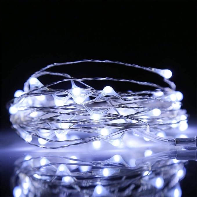 4 Pack Battery Operated Dewdrop Led Lights,Indoor Mini Fairy Lights with Timer Function,for Christmas and Halloween Lighting Decoration,6 Hours on/18 Hours Off,30 Count LEDs,10 Feet