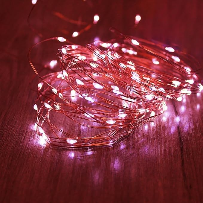 3 Pack USB Fairy Lights, USB Powered String Lights 16.5FT 50 LEDs, Fairy String Lights for Bedroom, Wedding, Party, Christmas Tree Decoration (Red)