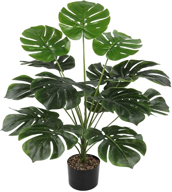 KIRIFLY Fake Plants 40" Artificial Monstera Tree Plant Indoor with 18 Trunks Faux Greenery Potted Green Décor for Home Office Bathroom Farmhouse