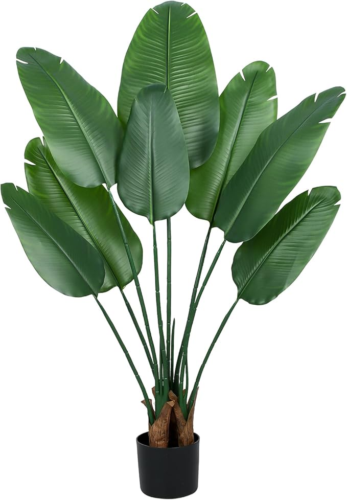 4 Ft Artificial Bird of Paradise Plant,Faux Plants Indoor Tall Fake Plants Decor-Artificial Plants Indoor & Outdoor