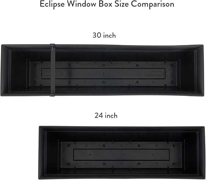 The HC Companies 30" Eclipse Plastic Window Box 7.76"x29.98"x6.57" in Black Color