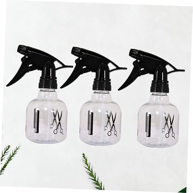 Mobestech 3PCS Portable Plastic Spray Bottles Refillable Empty Hairdressing and Flower Watering Bottles with Fine Mist for Household and Salon Use