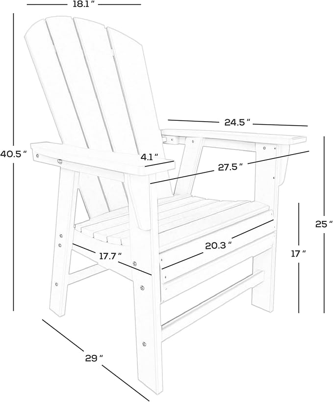 WestinTrends Malibu 6 Piece Adirondack Patio Dining Set with Bench, All Weather Poly Lumber Outdoor Table and Chairs, 71" Trestle Dining Table, 4 Adirondack Chair with Dining Bench, Weathered Wood
