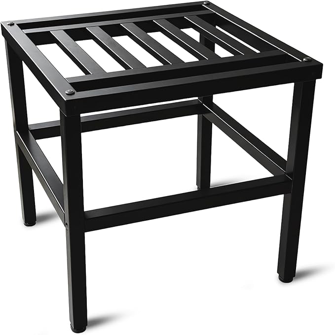 Hongsane Plant Stand Indoor Outdoor,13 Inch Metal Plant Stands Riser,Heavy Duty Wrought Iron T Pedestal Holders for Large Flower Pot,Outside Rust-Proof Black Flower Display Shelf for Patio,1-Pack