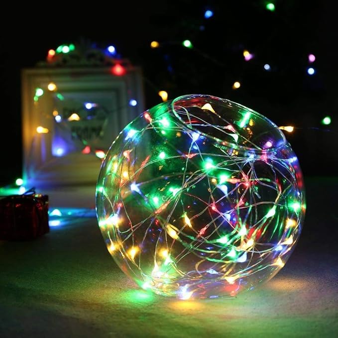 MUMUXI 10ft Multicolor LED String Lights, Battery Powered, Waterproof, for Indoor Outdoor Usage