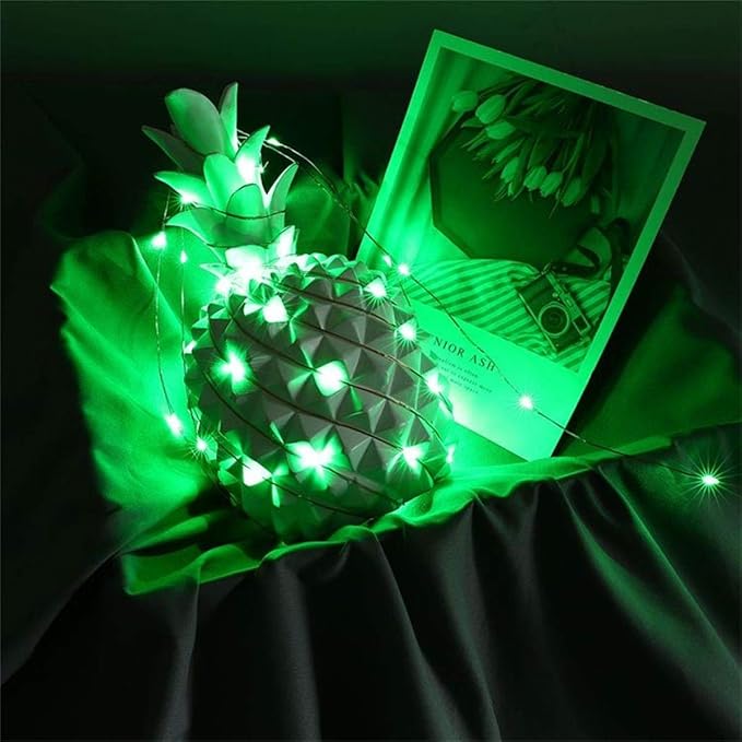 with Timer Function Battery Operated Dewdrop Led Lights,Mini Fairy Lights for Home Parties Christmas/Halloween Holiday Decoration,6 Hours on/18 Hours Off,30 LEDs,10 Feet (Green, 1)