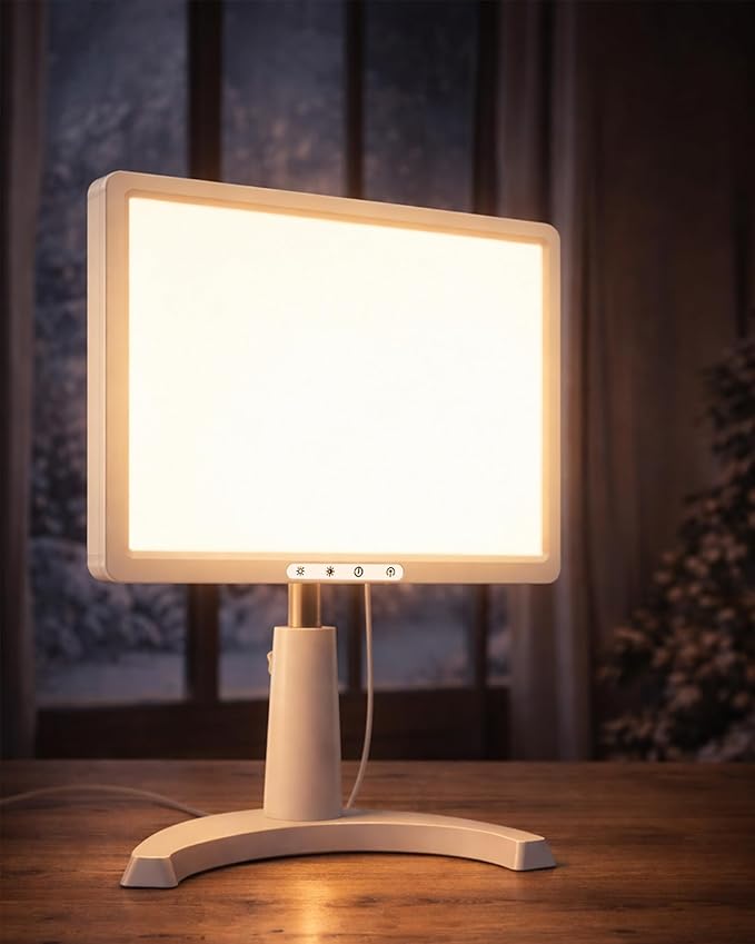 MirthSip 10000 Full Spectrum, UV-Free Light LED Sunlight Lamp with 3 in 1 Mount, Timer & Adjustable Brightness, Portable, Daylight for Office Reading Morning Routine