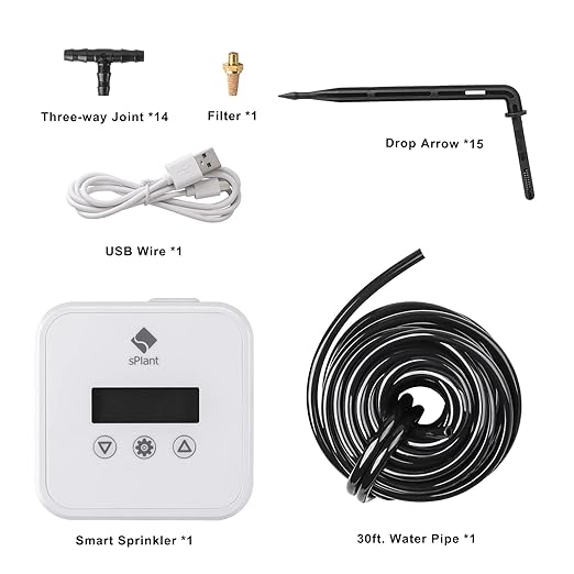 [Upgraded Pump] LCD Automatic Drip Irrigation Kit for 15 Plants, DIY Plant Self Watering System Device Digital Programmable Water Timer, Waterer for Indoor House Plant Vacation Watering