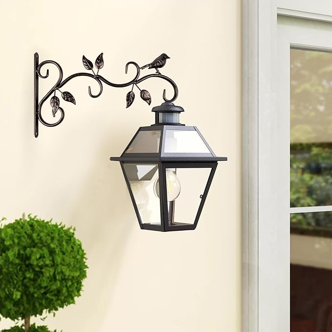 B BRIDGE ABROAD Hangers Outdoor Metal Hanging Plant Bracket Bird Feeder Plant Hooks for Hanging Flower Basket, Wind Chimes, Solar Lanterns, Three Colors.2 Pack Metal Iron Hook. (Bronze Red)