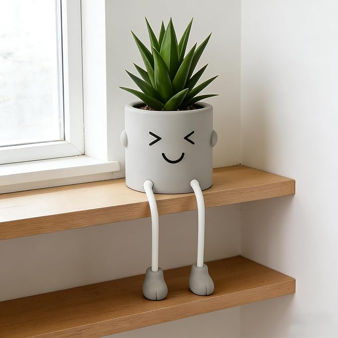 guowanpp Cute Artificial Fake Plants Mini Succulents Plants in pots for Desk Decorations Bathroom Desk Shelf Potted Plants Office Faux Small Plants Decor Accessories 1PCS