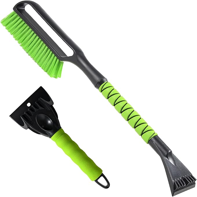 27" Snow Brush & Ice Scraper for Car Windshield, Detachable Snow Scrapers with Foam Grip for Cars, Trucks, SUVs