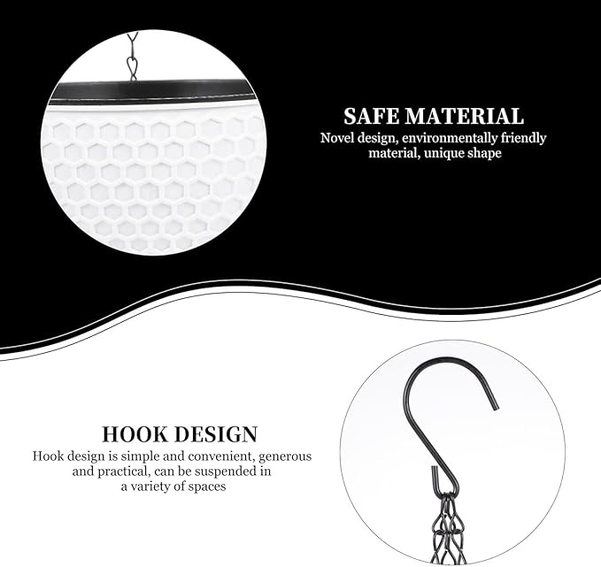 Hemoton 6.5 Inch Hanging Planter with Honeycomb Rattan Design Plastic Flower Pot for Indoor Outdoor Garden Balcony with Drainage Hole